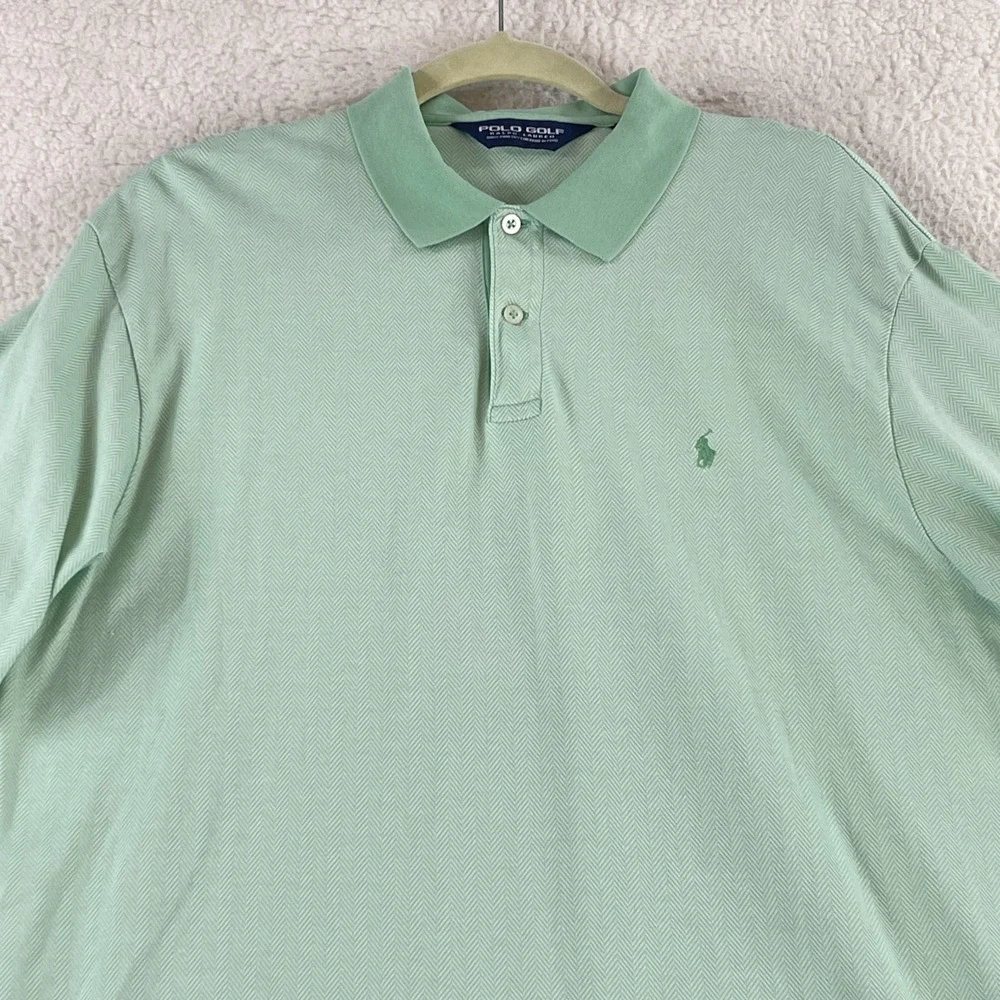 Ralph Lauren Golf Polo Shirt Mens Medium Green Short Sleeve 100%‎ Cotton Vintage